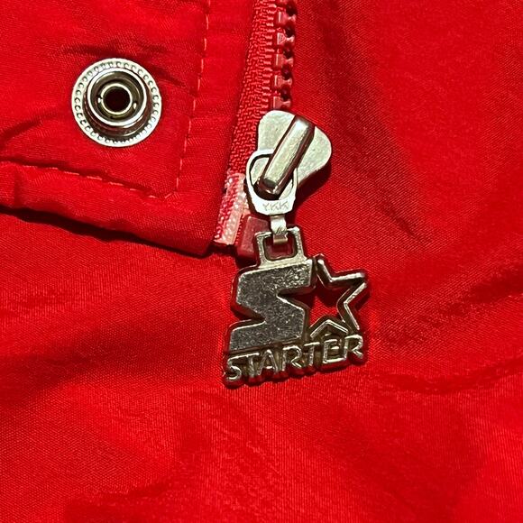 Starter Georgia Bulldogs Jacket L Vintage 90s Hooded Spellout Red Distressed - Picture 8 of 15